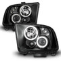 Anzo 121166 - 2005-2009 Ford Mustang Projector Headlights w/ Halo Black