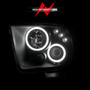 Anzo 121166 - 2005-2009 Ford Mustang Projector Headlights w/ Halo Black