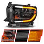 Anzo 111533 - 14-21 Toyota Tundra (OE Halogen w/LED DRL) LED Crystal Headlights w/ Switchback & DRL - Blk