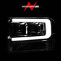 Anzo 111552 - 99-04 Ford F250/F350/F450/Excursion (excl 99) Projector Headlights - w/Light Bar Chrome Housing