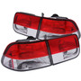 Anzo 221222 - 1996-2000 Honda Civic Taillights Red/Clear