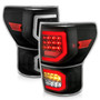 Anzo 311336 - 2007-2013 Toyota Tundra LED Taillights Plank Style Black w/Clear Lens
