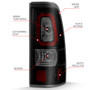Anzo 311325 - 1999-2002 Chevy Silverado 1500 LED Taillights Plank Style Black w/Smoke Lens