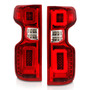 Anzo 311419 - 19-21 Chevy Silverado Work Truck Full LED Tailights Chrome Housing Red Lens G2(w/C Light Bars)