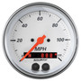 AutoMeter 1350 - Arctic White 3-3/8in Electric Speedometer with 2-1/16in Volt/Water/Oil/Fuel