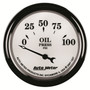 AutoMeter 1227 - Gauge Oil Press 2-1/16in. 100PSI Elec Old Tyme White II