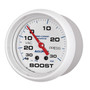 AutoMeter 200775 - Marine White Gauge 2-5/8in Mechanical Vacuum/Boost Gauge 30INHG-30PSI