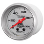AutoMeter 200790-33 - Marine Silver Oil Pressure 2 1/16in 100 psi Mechanical Gauge