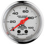 AutoMeter 200790-35 - 2-1/16 in. OIL PRESSURE, 0-100 PSI, MARINE CHROME ULTRA-LITE