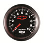 AutoMeter 3697-00406 - Gauge Tachometer 3-3/8in. 10K RPM In-Dash Chevy Red Bowtie Black