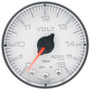 AutoMeter P344128 - Spek-Pro Gauge Voltmeter 2 1/16in 16V Stepper Motor W/Peak & Warn Wht/Blk