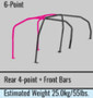 Cusco 692 290 B20 - Safety 21 4/5-Pssgr 6-Point DASH-THROUGH BLK Roll Cage Subaru STi GRB 08-14 (S/O/No Cancel)