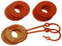 Daystar KU70061FA - D Ring Isolator Washer Locker Kit 2 Locking Washers and 6 Non-Locking Washers Florescent Orange