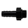 Deatschwerks 6-02-0501-B - 6AN ORB Male to 3/8in Male Triple Barb Fitting (Incl O-Ring) - Anodized Matte Black