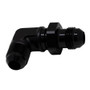 Deatschwerks 6-02-0711-B - 8AN Male Flare to 8AN Male Flare Bulkhead Adapter 90-Degree - Anodized Matte Black
