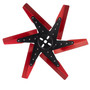 Derale 19817 - 17" High Performance Aluminum Standard Rotation Flex Fan, Red Blade w/ Black Hub