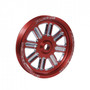 Fleece Performance FPE-34211-RED-SPK - Spoke Design Cummins Dual Pump Pulley Fleece Red