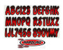 Hardline REBKG200 - Boat Lettering Registration Kit 3 in. - 200 Red/Black