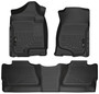 Husky Liners 98201 - 07-12 Chevy Silverado/GMC Sierra Crew Cab WeatherBeater Combo Black Floor Liners