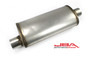 JBA 40-301800 - Universal Chambered Style 304SS Muffler 18x8x5 3in Inlet Diameter Offset/Center