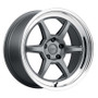 Kansei K14G-189018+12 - K14G Roku 18x9in / 5x120 BP / 12mm Offset / 72.56mm Bore - Grey & Machined Lip Wheel