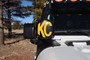 KC HiLiTES 5102 - 6in. Round Soft Cover (Pair) - Black w/Yellow KC Logo