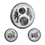 Letric Lighting LLC-LHK-7CH - 7? Full-Halo Chrome LED Headlight with (2) 4.5? Full-Halo Chrome Passing Lamps