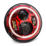 Letric Lighting LLC-ICC-7R - 7? Red Color Collection LED Headlamp with Full Halo