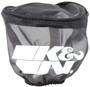 K&N RU-2780DK - Air Filter Wrap Black Oval Tapered 3.75in Base I/S Width x 2.5in Top I/S Width x 2.75in H