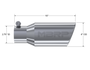 MBRP T5157 - Exhaust Tip 4 Inch O.D. Angled Rolled End 2 3/4 Inch Inlet 10 Inch Length T304 Stainless Steel