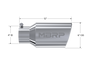 MBRP T5073 - Exhaust Tail Pipe Tip 6 Inch O.D. Angled Rolled End 4 Inch Inlet 12 Inch Length T304 Stainless Steel