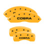 MGP 10017SCOBYL - 4 Caliper Covers Engraved Front & Rear Cobra Yellow Finish Black Char 2003 Ford Mustang
