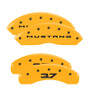 MGP 10202SM32YL - 4 Caliper Covers Engraved Front 2015/Mustang Engraved Rear 2015/37 Yellow finish black ch MGP 10202SM32YL - 4 Caliper Covers Engraved Front 2015/Mustang Engraved Rear 2015/37 Yellow finish black ch