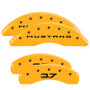 MGP 10204SM32YL - 4 Caliper Covers Engraved Front 2015/Mustang Engraved Rear 2015/37 Yellow finish black ch MGP 10204SM32YL - 4 Caliper Covers Engraved Front 2015/Mustang Engraved Rear 2015/37 Yellow finish black ch