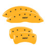 MGP 12005SMGPYL - 4 Caliper Covers Engraved Front & Rear  Yellow Finish Black Char 2007 Dodge Charger