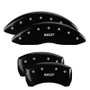 MGP 12181SMGPBK - 4 Caliper Covers Engraved Front & Rear  Black finish silver ch