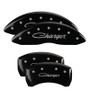 MGP 12181SCHSBK - 4 Caliper Covers Engraved Front & Rear Cursive/Charger Black finish silver ch