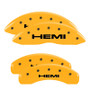 MGP 42002SHEMYL - 4 Caliper Covers Engraved Front & Rear Hemi Yellow Finish Black Char 2006 Jeep Commander
