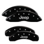 MGP 42020SJEPBK - 4 Caliper Covers Engraved Front & Rear 11-18 Jeep Grand Cherokee Black Finish Silver Jeep Logo
