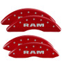 MGP 55002SRAMRD - 4 Caliper Covers Engraved Front & Rear RAM Red finish silver ch
