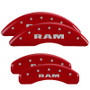 MGP 55006SRAMRD - 4 Caliper Covers Engraved Front & Rear 2019 Ram 1500 Red Finish Silver RAM Logo