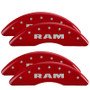 MGP 55007SRAMRD - 2019+ Ram 2500/3500 4 Caliper Covers Front & Rear - Red Finish W/ Logo