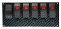 Moroso 74193 - Rocker Switch Panel - Dash Mount - LED - 8in x 3-13/32in - Grey/Black Fiber Design