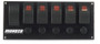 Moroso 74180 - Rocker Switch Panel - Flat Surface Mount - LED - 3.3888in x 8in - Five On/Off Switches