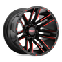 Moto Metal MO97821063524NRC - Mo978 Razor 20X10 Satin  Black Machined Red Tint