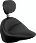 Mustang Motorcycle 79124 - Mustang 84-06 Harley Standard Rear Tire Wide Touring Vintage Solo Seat w/Driver Backrest - Black