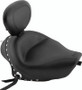 Mustang Motorcycle 79439 - Mustang 04-21 Harley Sportster 3.3 Wide Stud Touring Solo Seat w/Driver Backrest - Black
