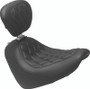 Mustang Motorcycle 83016 - Mustang 18-21 Harley Fat Bob Wide Tripper Solo Seat w/Driver Backrest Diamond Stitch - Black