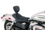 Mustang Motorcycle 79814 - Mustang 04-21 Harley Sportster Wide Tripper Solo Seat w/Driver Backrest Diamond Stitch - Black