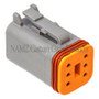 NAMZ DP-6G - Deutsch DT Series 6-Wire Plug & Wedgelock - Grey (Repl. HD 72136-94GY)